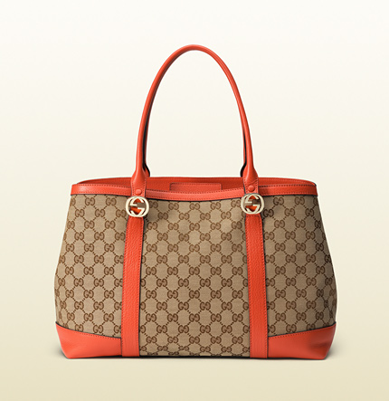Authentic Gucci Miss GG Original Canvas Tote Bag 353122 Orange